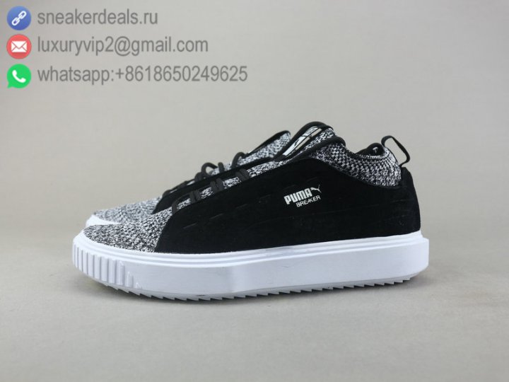Puma Breaker Suede Platform Mono Satin Unisex Shoes Mix Black Leather Size 36-45